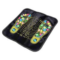 Foot Massage Mat Walk Reflexology Cushion Massager Acupoint Mat Acupressure Mat for Pain Foot Ache Relieve Nerve Relaxes Natural Healthy Care-35x35Cm
