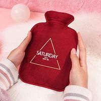 Irrigation hot Water Bottle Female Injection Plumbing Water Bag Flushing Warm Handbag Cute Cartoon Student Small Hand Warmer Explosion-Proof Warm Treasure, Wine red Saturday Trumpet