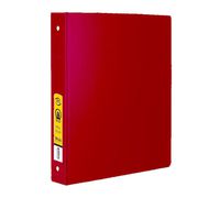 BAZIC 1" Red 3-Ring Binder w/ 2-Pockets, Case of 12 (4113-12)