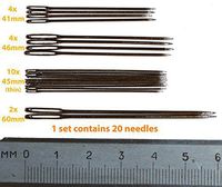 Set of 20 Sewing Needles, 4 sizes, Large-eye, Steel, Thick and Thin