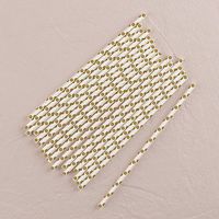 "Sippers" Polka Dot Metallic Print Paper Straws Gold