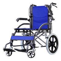 Oceanindw Propelled Wheelchair - Foldable Lightweight Aluminum Frame and Comfortable bee Fabric Cushion, Portable Transit Travel Chair with Adjustable footrests and seat Belt