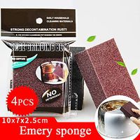 Emery Sponge Brush Eraser Cleaner Kitchen Rust Cleaning Tool- 4pack(D:4PC(brown))