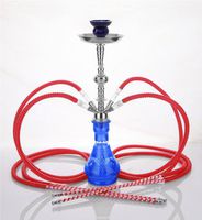 4 hose 21" Ahwe Blue Hookah Shisha Nargila water glass vase pipes smoke sale