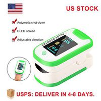 Blood Pulse Oximeter, Pulse Oximeter, Fingertip Pulse Oximeter Body Health Monitor with LED Display, Pulse Sensor Meter with Alarm and Pulse Rate Monitor (Green)