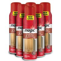 Magic Wood Deep Cleaner and Polish - 17 Ounce (6 Pack) - Heavy Use Wood Furniture Cabinet Table Chair Natural Brazilian Carnauba Wax and Oil - Streak-Less