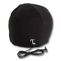Tooks Classic Headphone Beanie with Built-in Removable Headphones - Color: Black