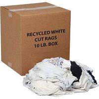 10 Lb. Box Recycled Cut Rags, White