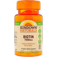 Sundown Naturals Super Strength Biotin - 7500 mcg - 50 Tablets