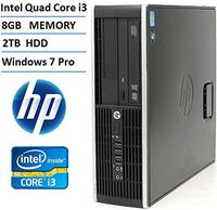 HP Elite 8200 High Performance Small Form Factor Business Desktop Computer (Intel Quad Core i3 3.1GHz Processor), 8GB DDR3 RAM, 2TB HDD, DVD, Windows 7 Professional (Renewed)