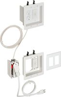 Arlington TVBRA2K-1 In-Wall Wiring Kit, Pre-Wired TV Bridge, 2-Gang Boxes, White, 1-Pack