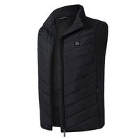 Electric Heated Vest, Men's Winter Warm Vest USB Heating Security Intelligent Constant Temperature Heated Vest for Outdoor Hiking Skiing Camping Fishing, Washable(2XL,Black)
