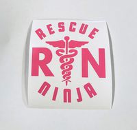 MR.Ci Rescue Ninja RN Vinyl Decal | Pink 6 inch Nurse Life Car, Laptop, Tablet, Window, Waterproof