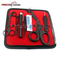 17 Piece First Responder Tactical KIT Shears EMT/Scissors Combo Pack with Holster, Tactical All Black - Ideal for EMT, First Responder, Firefighter, Military, Police