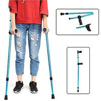 LFFME Folding Crutches Adults, Comfort Elbow Crutches, Wide and Flexible tip, Height Adjustable Crutch, Suitable for Elderly People with Arthritis