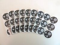 Minilabel 34mm Round Printed White On Black Snowflake Plastic Decorative Seal Labels Gift Wrap Stickers