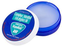 Vicks Vaporub Cold Vapaorizing Ointment (0.35 Oz) Maximum Relief Rub on 1) Throat 2) Chest and 3) Back, That Work Quickly to Relieve Your Cough, Nasal Congestion, Muscle Aches and Pains Due to Colds