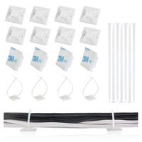 100 Pack Zip Tie Adhesive Mounts Self Adhesive Cable Tie Base Holders with Multi-Purpose Cable Tie (White)