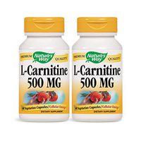 Nature's Way Premium Quality L-Carnitine 500 MG, 60 Vegetarian Capsules, Pack of 2