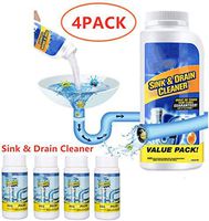 HOMEJU 4 Pack Powerful Sink and Drain Cleaner Portable Powder Cleaning Tool Chemical Powder Agent for Kitchen Toilet Pipe Dredging (White, 110G)