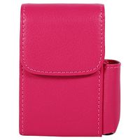 Acogedor PU Leather Cigarette Case Tobacco Pouch Lighter Holder Name Card Storage Container (Red)