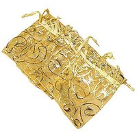 100Pcs Organza Gift Bags Jewellery Christmas Wedding Party Packing Pouches - Champagne Ameesi