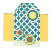 Geometric Inspired Set of 8 Shaped Blank Notecards ~ Geometric Fun (3.5" x 5.5"; Yellow Envelopes)