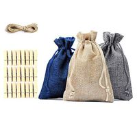 FineInno 24 Pack Burlap Bags with Drawstring Bags Christmas Gift Wrap Bag Party Favor Bags Jewelry Pouches Jute Treat Bags for Wedding Party and DIY Craft