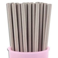 Free DHL 500 pcs Plain Grey Paper Straws Bulk, Colored Disposable Solid Color Gray Paper Drinking Straws for Holiday Party, Wedding, Baby Shower, Birthday, Pure Mason Jar Straws
