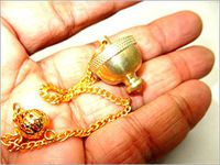 Jet Brass Dome Pendulum Pot Chamber Reiki Wiccan Free Booklet Jet International Crystal Therapy Healing Dowsing A++ Metaphysical Spiritual Answers Occult Mystic Image is JUST A Reference