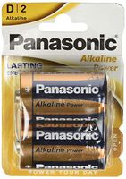 Panasonic LR20A D Size Alkaline Power Batteries (Pack of 2)