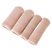 HEALLILY 4pcs Gel Finger Toe Caps Sleeves Toe Protector Tubes Cushions for Bunion Hammer Toe Callus Corn Blister L