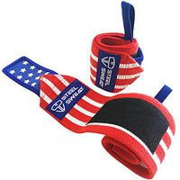 Steel Sweat Wrist Wraps - Best for Weight Lifting, Powerlifting, Gym and Crossfit Training - Heavy Duty Support - Stars & Stripes 18"