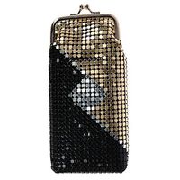 CTM Women's Mesh Pattern Cigarette Case with Lighter Pocket & Kiss Lock Closure