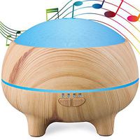PBQWER Essential Oil Diffuser Aromatherapy Diffuser Diffuser Bluetooth Speaker Wood Grain 300Ml Aroma Defusers 7 Color LED Night Light Water Low Auto Shut-Off,Orange