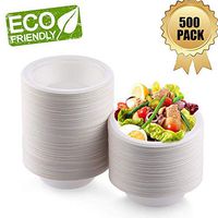 OURhome 8 Ounce Disposable Bowls 100% Natural Sugarcane Biodegradable Compostable Bagasse, Eco-Friendly, Alternative to Paper & Plastic Bowls(500 Pcs)
