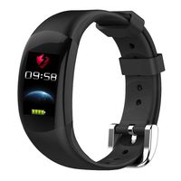 YWYU Smart Watch LEMFO LT02 Smart Band 2 IP68 Waterproof Bluetooth Fitness Bracelet Charm Men Women Bracelet Watches for Xiaomi Mi Wrist Band Built-in GPS Sport Watch for iOS Android (Color : Black)