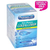 PhysiciansCare Cold and Cough Congestion Medication, 50 Doses of Two Tablets, Non Drowsy