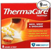 ThermaCare Air-Activated Neck, Shoulder and Wrist HeatWraps, Powerful Pain Relief Plus Deep Tissue Relaxation - NEW shape for improved fit - 9 HeatWraps