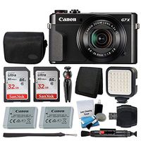 Canon PowerShot G7 X Mark II Digital Camera Video Creator Kit + SanDisk 32GB Card + Deluxe Camera Case + Digital Compact LED Video Light + USB Card Reader + Tri-Fold Card Wallet - Ultimate Video Kit