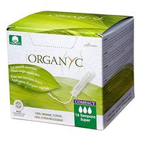 Organyc 100% Certified Organic Cotton Tampons, with Compact Plant-Based Applicator, Super, 32 Total