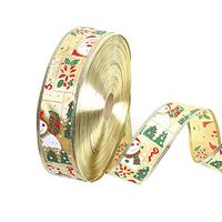 Christmas Wedding Holiday Box Gift Wrapping Ribbon 98 Yards Crafts Decoration Baby Shower Wine Bright Hair Bow Clips Bows Craft Sewing Decor Pack of 1 (Gold, 1.4inch)
