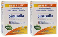 Sinusalia Sinus Relief (Pack of 2) with Belladonna, Sanguinaria, Spigelia Anthelmia and Croscarmellose Sodium, 60 Tablets Each