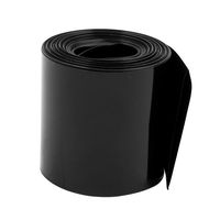 uxcell 55mm Flat Width 5.5M Length PVC Heat Shrink Tube Black for 18650 Batteries