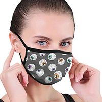 Mouth Cover Earloop Mouth Covers Fashion Polyester Breathable Cover - Eyeballs Adjustable Elastic Band Windproof Face and Nose Cover, Reusable & Washable
