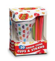 Jelly Belly JB15928 Disposable Snow Cone Cups and Straws, 20-Pack, Multicolored (Discontinued by Manufacturer)