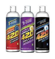 Formula 420 Bundle Pack : 1 Bottle Glass Metal Ceramic Pipe Original Cleaner 12 oz, 1 Bottle Formula 420 Daily Use Cleaner 16oz Concentrate makes 32oz & 1 Bottle Formula 420 Soak-N-Rinse 16 oz (3 bott