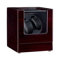 JQUEEN Double Watch Winder with Quiet Japanese Mabuchi Motor (A-Ebony(BK))