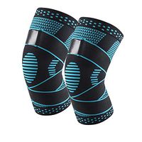 Knee Brace Compression Sleeve (1 Pair) for Running, Basketball, Tennis, Sports and Meniscus Tear, Arthritis, Joint Pain Relief, Injury Recovery for Women & Men (Blue， XL)