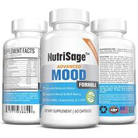 Premium Anxiety Relief & Natural Stress Support Herbal, Dietary Supplement – Supports Mood Enhancement, Calmness & Well Being – Contains Chamomile, GABA & 5-HTP - Made in USA - 60 Capsules